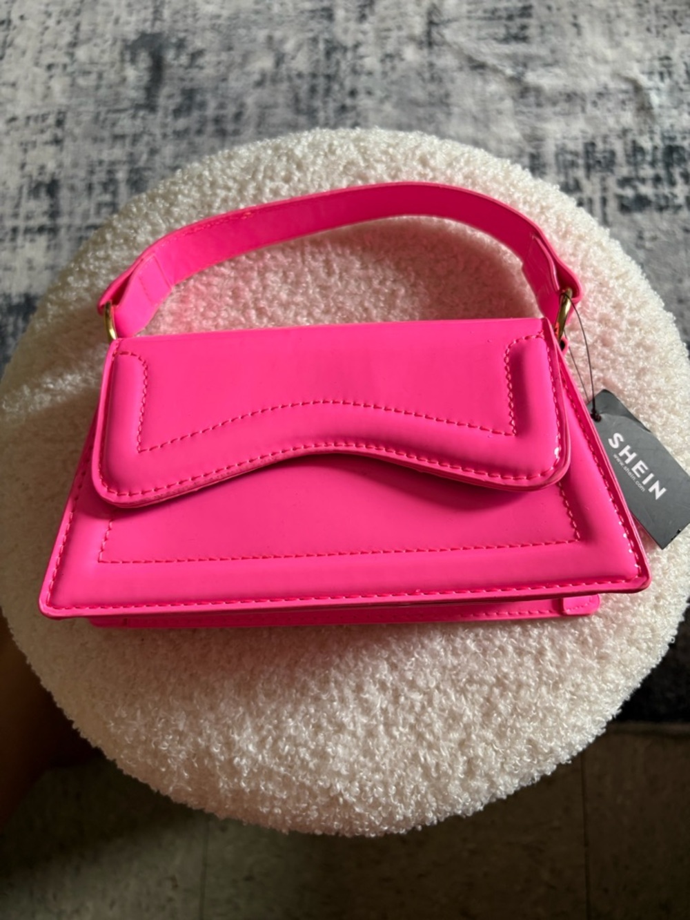 SHEIN Neon Pink Mini Top-Handle Shoulder Bag